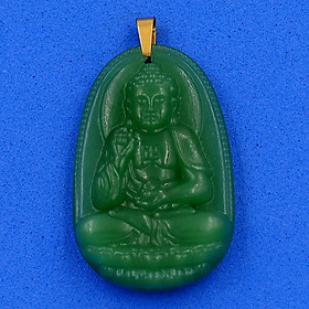 Mặt Dây Chuyền Phật A Di Đà thạch anh xanh 3.6cm - phật bản mệnh tuổi Tuất, Hợi - mặt size nhỏ