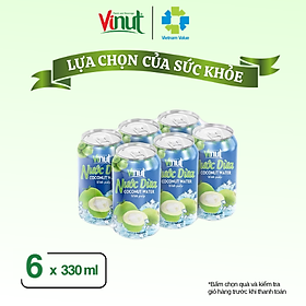 [LỐC 6 LON] Nước ép Dừa, Nước ép trái cây tươi VINUT. Lon 330ml.