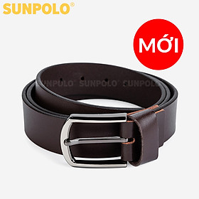 Thắt Lưng Nam, Dây Nịt Nam Da Bò SUNPOLO BS52ND (Nâu)