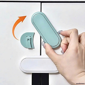 COMBO 2 Khóa Tủ An Toàn Cho Bé Xoay 360 Độ, Khóa Tủ Lạnh, Bếp, Hộc Bàn Chống Kẹt - Chính Hãng - Bộ 2 Khoá Chặn Cửa Tủ , Tủ Lạnh Bảo Vệ An Toàn Cho Bé - Màu Ngẫu Nhiên