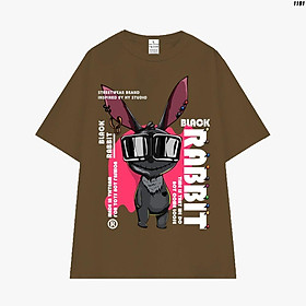 Áo thun tay lỡ áo phông trơn unisex phom rộng cao cấp oversize in hình Thỏ Rabbit