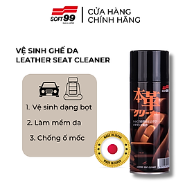 Chai xịt vệ sinh ghế da ô tô dạng bọt giúp làm sạch, dưỡng ẩm chống mốc, kháng khuẩn Leather Seat Cleaner L-13  300ml Soft99