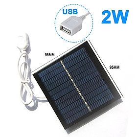 Máy phát điện năng lượng mặt trời di động 20W 5V USB DIY Cell Pin Bộ sạc cho Ngân hàng Điện lực du lịch ngoài trời Sunlight 10W 8W 3W 2W Màu sắc: 95 x 95mm 2W