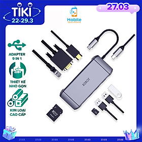 Mua  HÀNG CHÍNH HÃNG  HUB Chuyển Đổi 9in1 ROBOT HT490 cổng kết nối USB 3.0/2.0/ HDMI/PD/SD/TF/PD/VGA/Ultra HD 4K