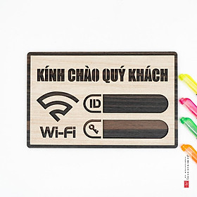 Bảng wifi treo tường trang trí decor quán bằng gỗ cắt laser SAN-WF02