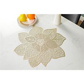 Mua Khăn lót bàn ăn cao cấp không thấm nước phong cách hiện đại hoa lớn màu vàng CLOVER 7142G
