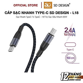 Mua Cáp sạc nhanh L18 Type-C to Type-C 66W SD DESIGN  lõi đồng cao cấp gia tăng tốc độ sạc