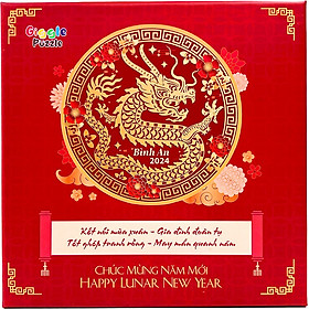 Xếp Hình Rồng 53 Miếng: Chúc mừng năm mới 2024 - Tranh treo trang trí - Năm Rồng - Year of The Dragon - Xếp Hình - Puzzle -Nguyễn Trắc