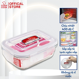 Mua Hộp đựng cơm trữ thức ăn thủy tinh Chịu nhiệt  COBA COOK hình chữ nhật 640ml- CBHL640