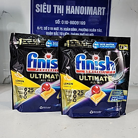 Túi 40 viên rửa chén Finish Quantum Ultimate (Công thức mới 2020) – Hàng siêu cao cấp với 14x tính năng trong 1 viên (Dành cho máy rửa chén 12-13-14-15 bộ).