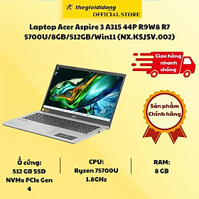 Mua Laptop Acer Aspire 3 A315 44P R9W8 R7 5700U/8GB/512GB/Win11 (NX.KSJSV.002) - Hàng Chính Hãng