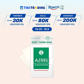 Giấy thấm dầu kiểm soát nhờn, ngừa mụn Acnes Oil Remover Paper 100 tờ
