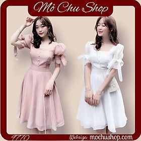 ĐẦM XÒE TAY BỒNG CỘT NƠ 74261641 [MỎ CHU SHOP