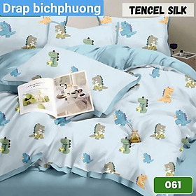 Bộ drap gối Tencel vải Hàn Quốc , đỉnh cao mát , mềm mại { drap và 3 áo gối