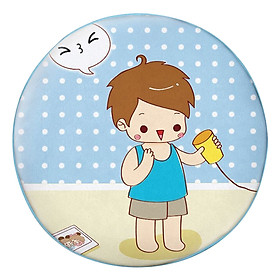 Gối tròn Cậu bé cầm ống nghe - GOCP031
