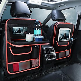 Car Backseat Organizer with Tablet Holder, Storage Pockets Car Storage Organizer Car Seat Back Protector Kick Mat Travel Accessories