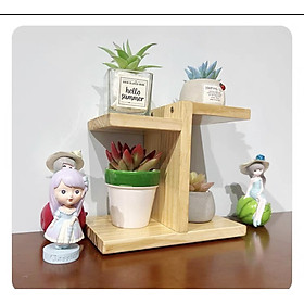Mua Kệ Để Bàn Hoa Giá Đỡ Đứng kệ để cây cảnh mini đồ lưu niệm trên bàn sang trọng gỗ tự nhiên kích thước 30x25x12