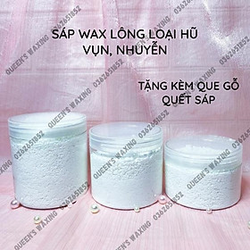 Sáp wax lông loại hũ 200G, 300G, 400G nấu nhanh tan dạng vụn, nhuyễn siêu bám lông tặng kèm que quết sáp