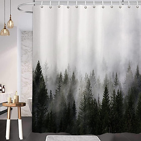 Tấm rèm tắm rừng sương mù, rèm phòng tắm Magic Fog Magic, vải polyester không thấm nước với móc 1.8*1,8 m