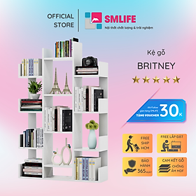 Kệ sách gỗ hiện đại SMLIFE Britney  | Gỗ MDF dày 17mm chống ẩm | D100xR30xC150cm - Màu