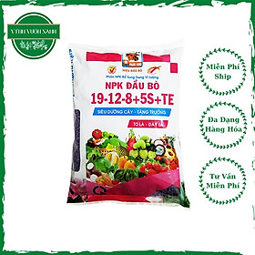 Mua Phân bón trung vi lượng NPK Đầu Bò 19-12-8+5S+TE giúp cây tăng trưởng mạnh về thân  lá  củ  hạt  trái  tăng năng suất cây trồng - gói 1kg