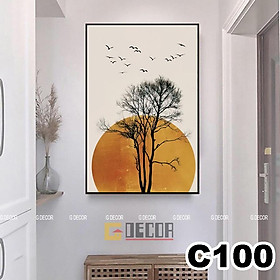 Tranh treo tường canvas 1 bức phong cách hiện đại Bắc Âu C209 tranh thuận buồm xuôi gió trang trí phòng khách, phòng ngủ - C-100