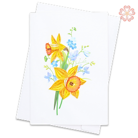 Thiệp Giấy Xoắn Nghệ Thuật - Thiệp Hoa Thủy Tiên Vàng - Yellow Daffodil Card - Flower - Việt Net - VN2NN111017NN - 11.5 x 16.5