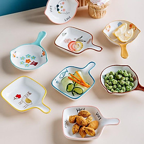 Bát ăn dặm gốm sứ hình chảo hoạ tiết xinh xắn