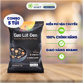 Combo 5 Gạo Lứt Đen LOTUS RICE Hàm Lượng Chất Xơ Cao Hương Thơm Nhẹ Gạo