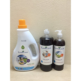 COMBO: nước giặt HƯƠNG GIÓ BIỂN THƠM MÁT (2L) + nước rửa bát HƯƠNG QUẾ (800ml) + nước lau sàn HƯƠNG QUẾ (1.25l