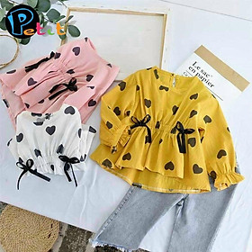 Áo sơ mi dài tay cho bé gái phối đồ phong cách Hàn Quốc size 12