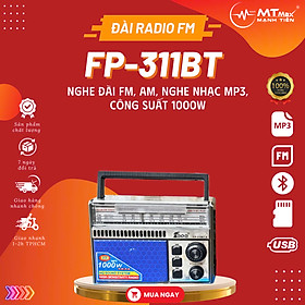 Mua PHIÊN BẢN MỚI Đài Radio Bluetooth FP-311BT pin mặt trời nhận sóng trên 3 băng tần FM  AM SW nghe đài bất cứ mọi nơi  sử dụng tiện ích không sợ hết pin   thiết kế cổ điển hoài niệm HÀNG CHÍNH HÃNG