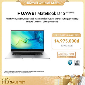Mua Máy Tính Xách Tay HUAWEI MateBook D 15 (8GB/512GBGB) | Intel Core i5 Thế Hệ Thứ 11| Màn Hình HUAWEI Fullview | Huawei Share | Nút Nguồn Vân Tay | Hàng Chính Hãng