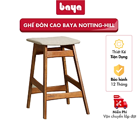 Mua Ghế Đôn Gỗ Cao Phong Cách Châu Á Hiện Đại BAYA NOTTING HILL Phần Khung Từ Gỗ Cao Su Màu