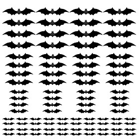 88Pcs Bats Wall Decor Creepy Black Spooky Bats 3D Bats Halloween Decorations