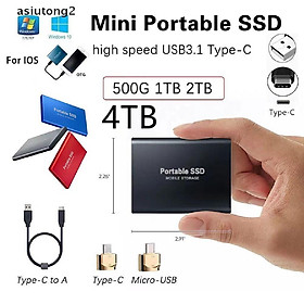 Ổ Cứng Di Động SSD Loại C Usb 3.1 Kích Thước Nhỏ Gọn 4TB / 2TB / 1Tbg asiutong2