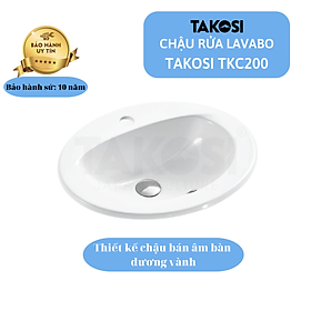 Mua Chậu Lavabo  Chậu Rửa Mặt Phòng Tắm Takosi TKC200 Bán Âm Bàn Dương Vành Dùng Gia Đình  Khách Sạn - Hàng Chính Hãng Bảo Hành 10 Năm
