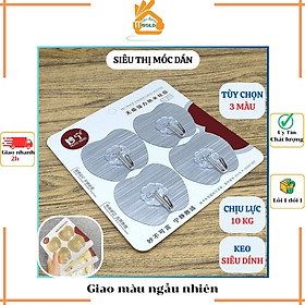 Mua Set 4 móc dán tường NHÔM hình quả táo siêu dính  chịu lực tốt - giao màu ngẫu nhiên