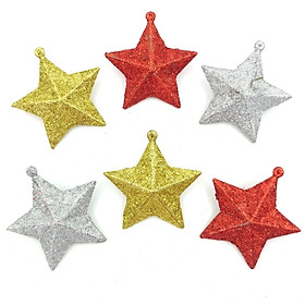 Bộ 6 Sao Nhũ Trang Trí Giáng Sinh