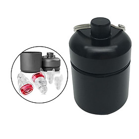 Waterproof Aluminum Pill Box Case Container Keychain Black