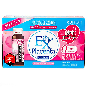 Thực phẩm chức năng nước uống chống lão hóa bổ sung Collagen Itoh EX Placenta (10 lọ x 50ml) Số 1 Nhật bản 