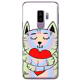 Ốp lưng cho Samsung Galaxy S9 Plus mèo tim 1 - Hàng chính hãng