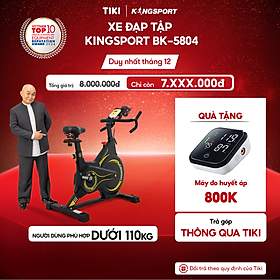 Xe đạp tập KINGSPORT BK-5804 kháng lực từ tính, tích hợp đồng hồ đo lường chỉ số, cân nặng phù hợp từ dưới 100-110kg