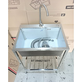 Mua CHẬU RỬA  CHÉN ĐÚC INOX 304 - 1 HỘC CÓ CHÂN KT 60x45x78 DxRxC