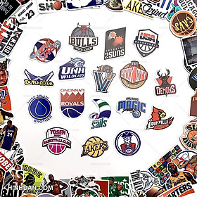 NBA Sticker - Hình dán Bóng Rổ - Dán Trang Trí - Chất Liệu PVC Cán Màng Chất Lượng Cao Chống Nước, Chống Nắng, Không Bong Tróc Phai Màu - Kích thước 4-7cm