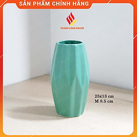 Mua Lọ hoa gốm Bát Tràng - Bình hoa men mát cao 21cm dáng mũi tên trang trí để bàn