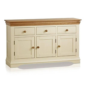 Mua Tủ Chén Thấp Country Cottage Loại Lớn Gỗ Sồi Ibie DSCSLCOUO - Trắng (140 x 42 cm)