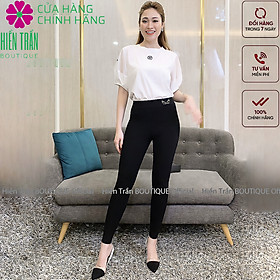 Quần legging nữ Hiền Trần BOUTIQUE cạp cao gen bụng, vải co giãn, mặc tôn dáng