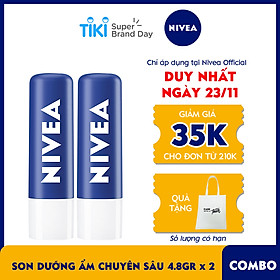 Combo 2 Son Dưỡng Ẩm Chuyên Sâu NIVEA Original Care (4.8G) - 85061