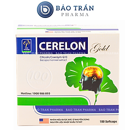 Viên bổ não Cerelon Gold Trắng - Giảm nhức đầu, hoa mắt, chóng mặt do rối loạn tiền đình - Hộp 100 viên